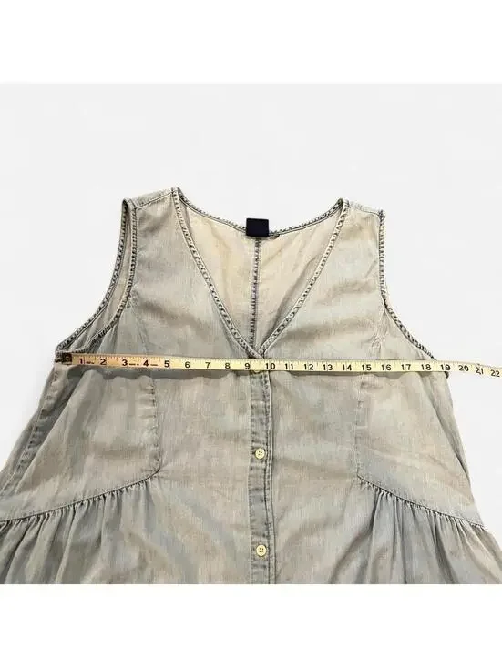 Vintage Y2K GAP Chambray Babydoll Dress - Picture 7 of 8